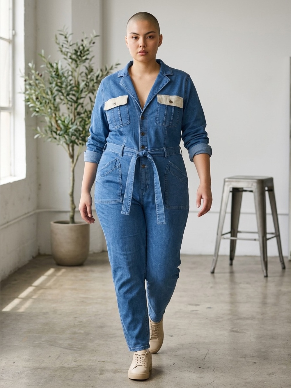 Fashion Nova Blue Denim Jumpsuit size 2X